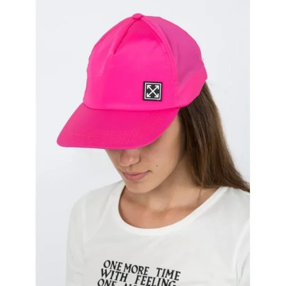 Off-White Arrows Logo Patch Cap - Hot Pink USA Flag Hang Loose PVC Patch - Richardson 112 Snapback Pink  main image 3